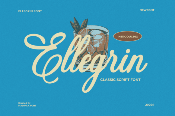 Meet Ellegrin: The Curvy Script Font with Retro Soul