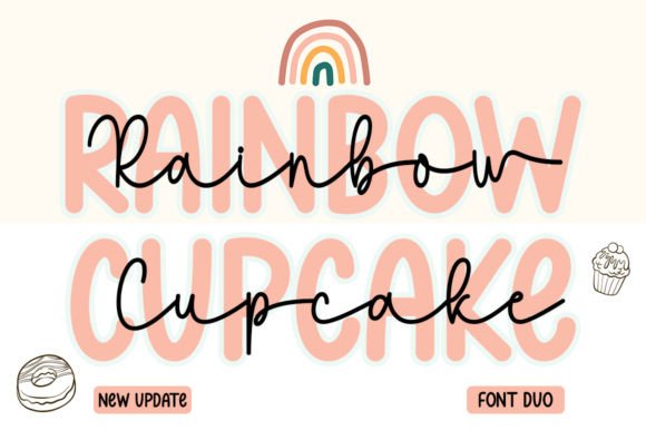 Rainbow Cupcake Duo: A Sweet Blend of Style for Your Projects